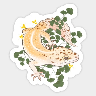 Leopard Gecko and Maidenhair Fern Sticker